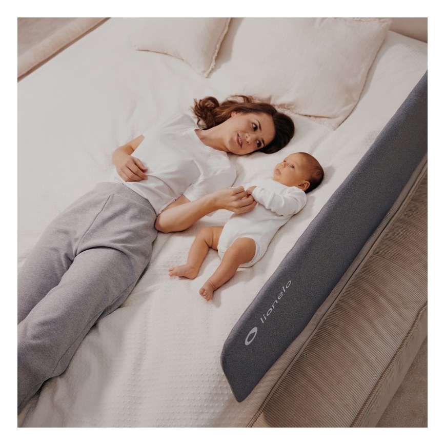 Lionelo - Safety bed barrier LORA dark grey