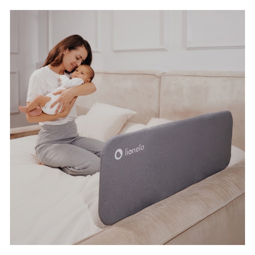 Lionelo - Safety bed barrier LORA dark grey