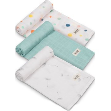Lionelo - Set of 3 Bamboo Muslin Cloths BAMBOO SET 70x70 cm Dot
