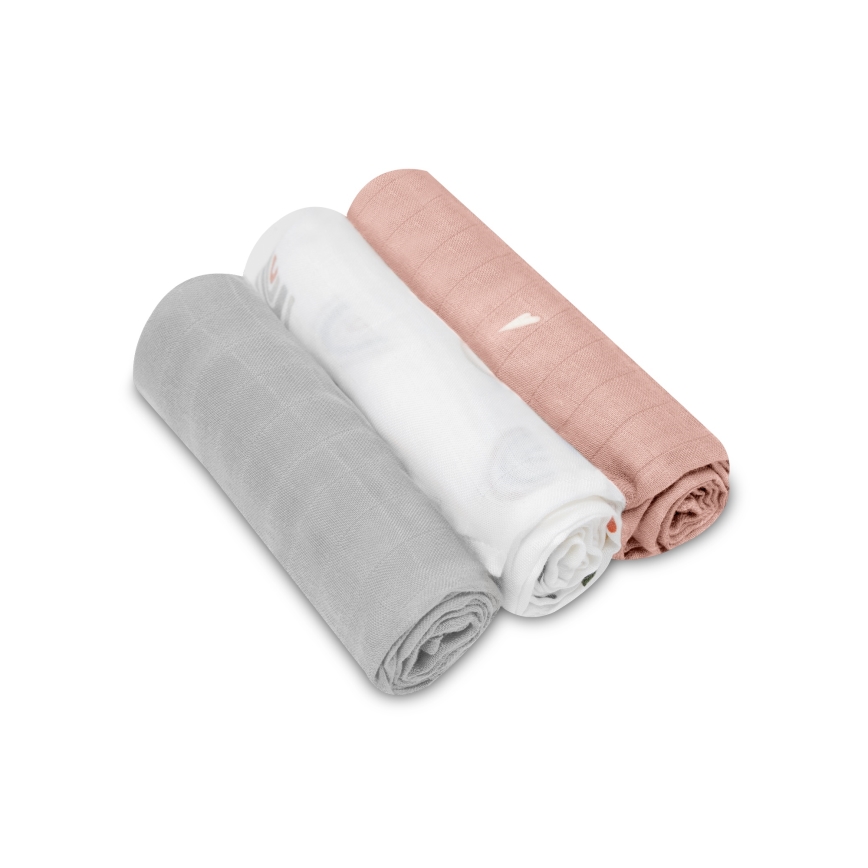 Lionelo - Set of 3 Bamboo Muslin Swaddle Blankets BAMBOO SET 70x70 cm Rainbow
