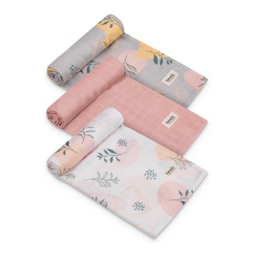Lionelo - Set of 3 Bamboo Muslins 70x70 cm Leaf