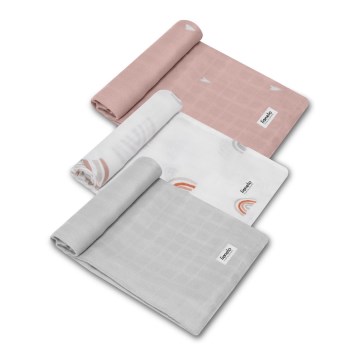 Lionelo - Set of 3 Bamboo Swaddle Cloths BAMBOO SET 70x70 cm Rainbow