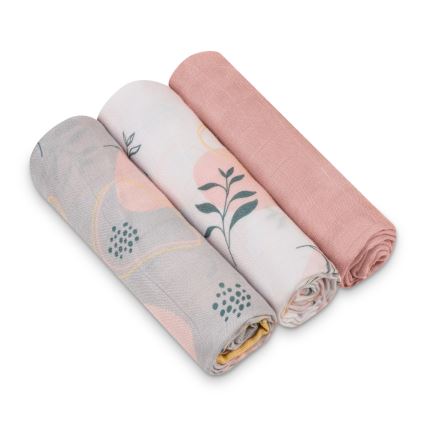 Lionelo - Set of 3 Bamboo Swaddles BAMBOO SET 70x70 cm Leaf