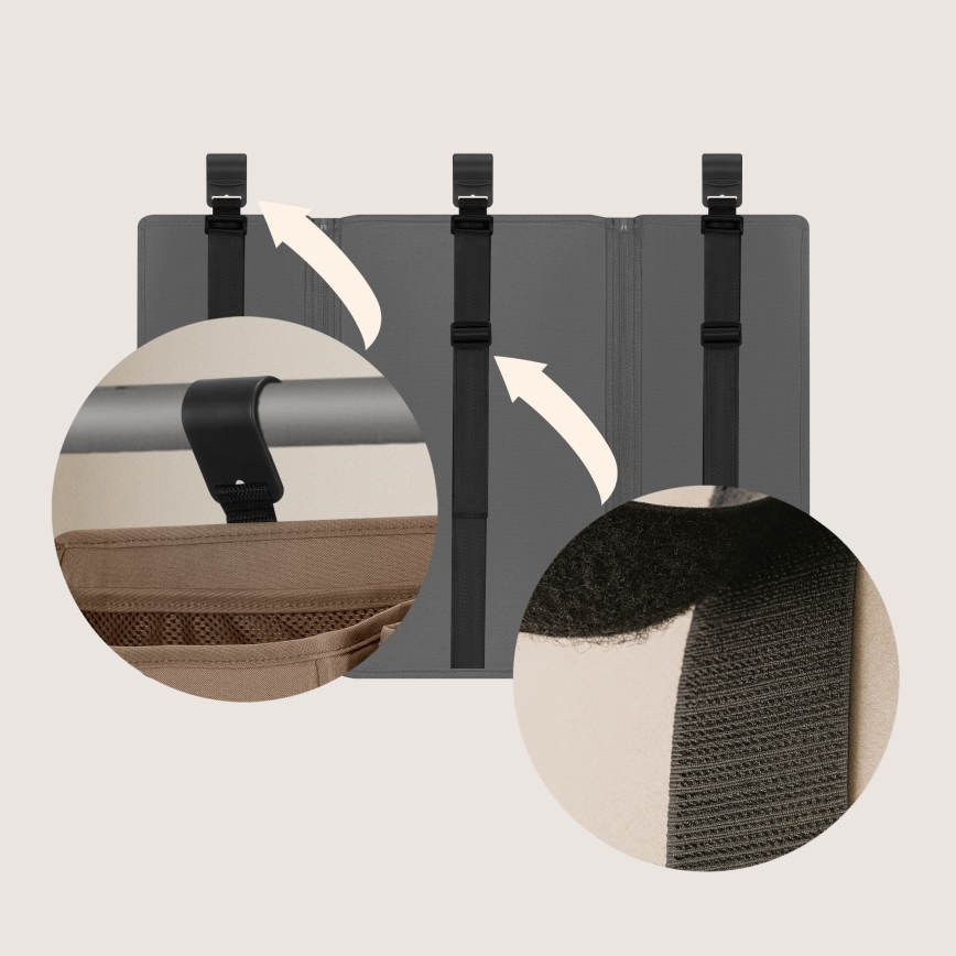 Lionelo - SIDEPOCKET 3-in-1 Crib Organizer Grey