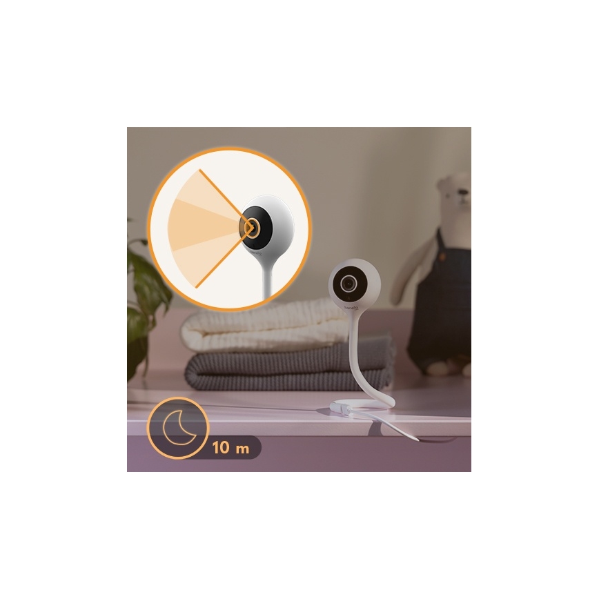 Lionelo - Smart Baby Monitor BABYLINE SMART Wi-Fi White
