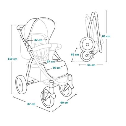 Lionelo - Sport Stroller ANNET TOUR Golden Moments