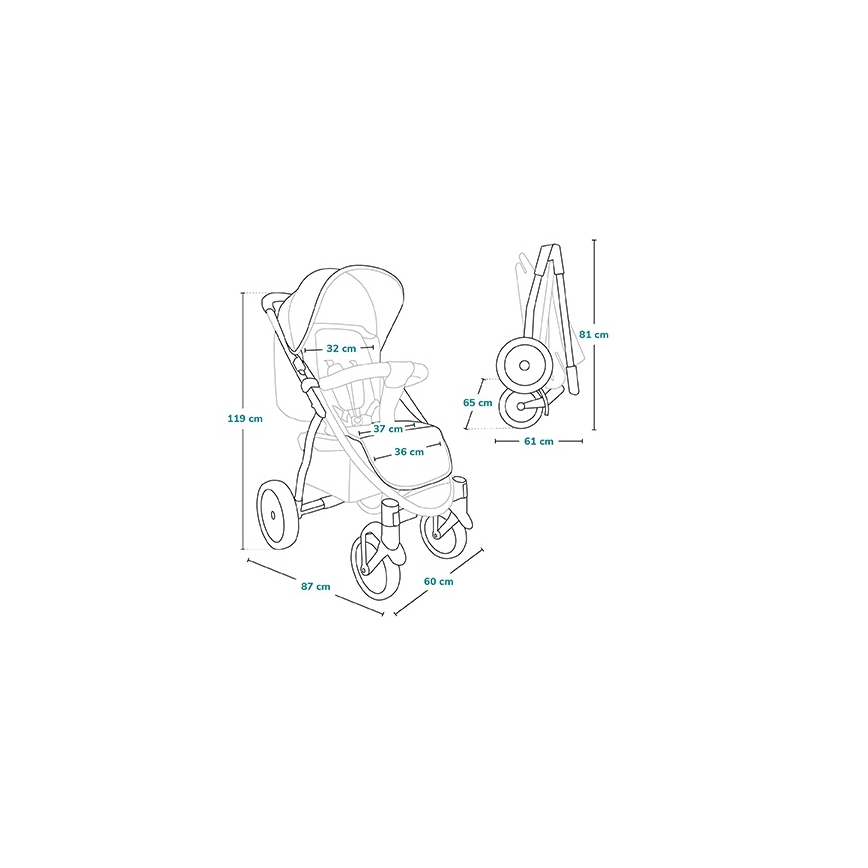 Lionelo - Sport Stroller ANNET TOUR Golden Moments