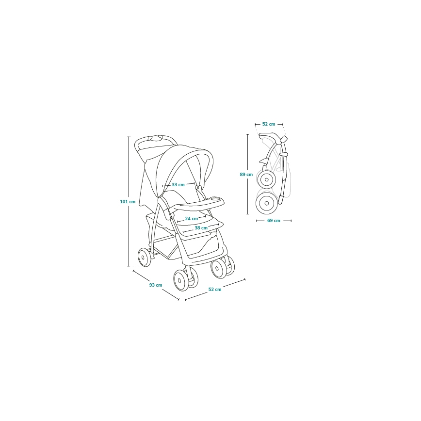 Lionelo - Sports stroller EMMA PLUS grey/black