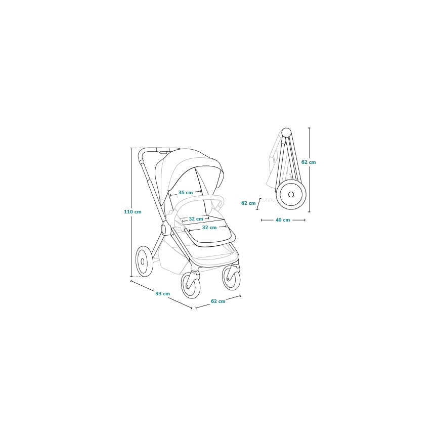 Lionelo - Sports Stroller MIKA PLUS Grey Stone