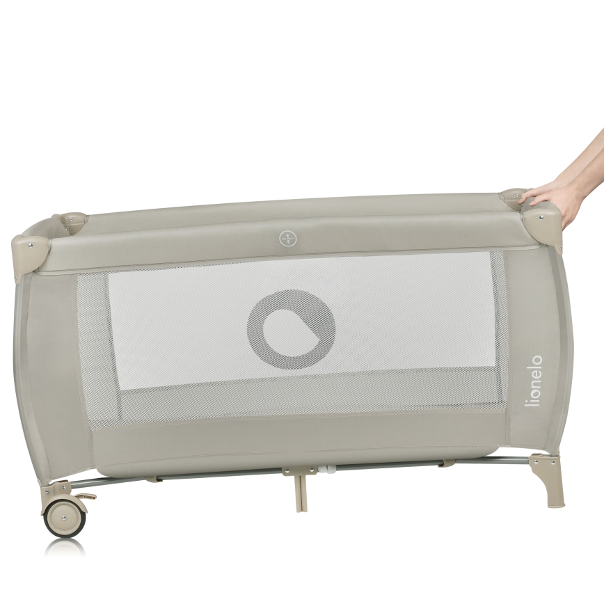 Lionelo - STEFI PLUS Travel Cot, Cappuccino Beige