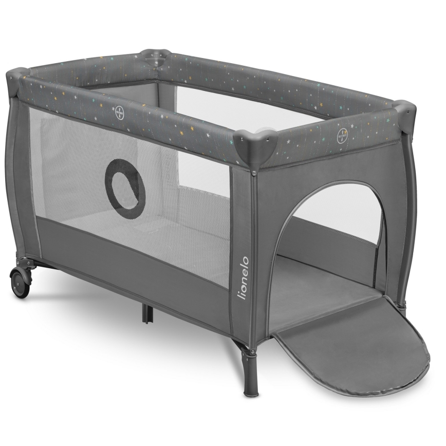 Lionelo - STEFI PLUS Travel Cot Grey Multicolor