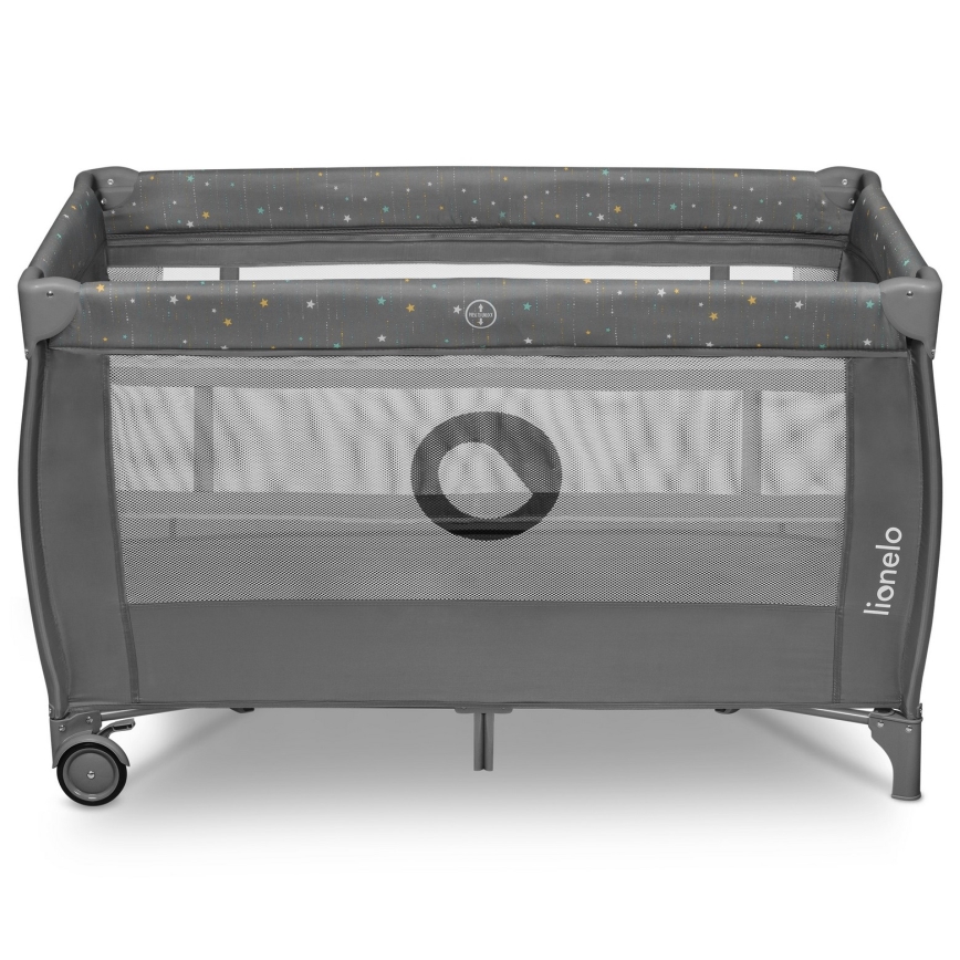 Lionelo - STEFI PLUS Travel Cot Grey Multicolor