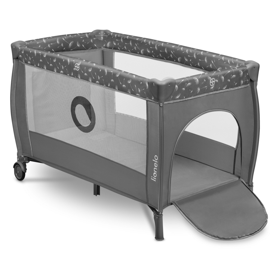 Lionelo - STEFI PLUS Travel Cot Grey/White