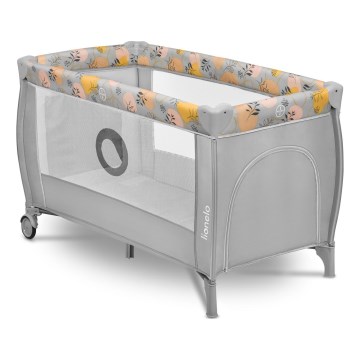 Lionelo - STEFI PLUS Travel Cot Pink/Yellow