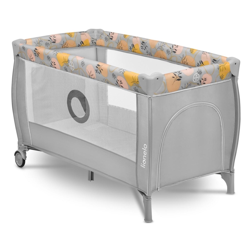 Lionelo - STEFI PLUS Travel Cot Pink/Yellow