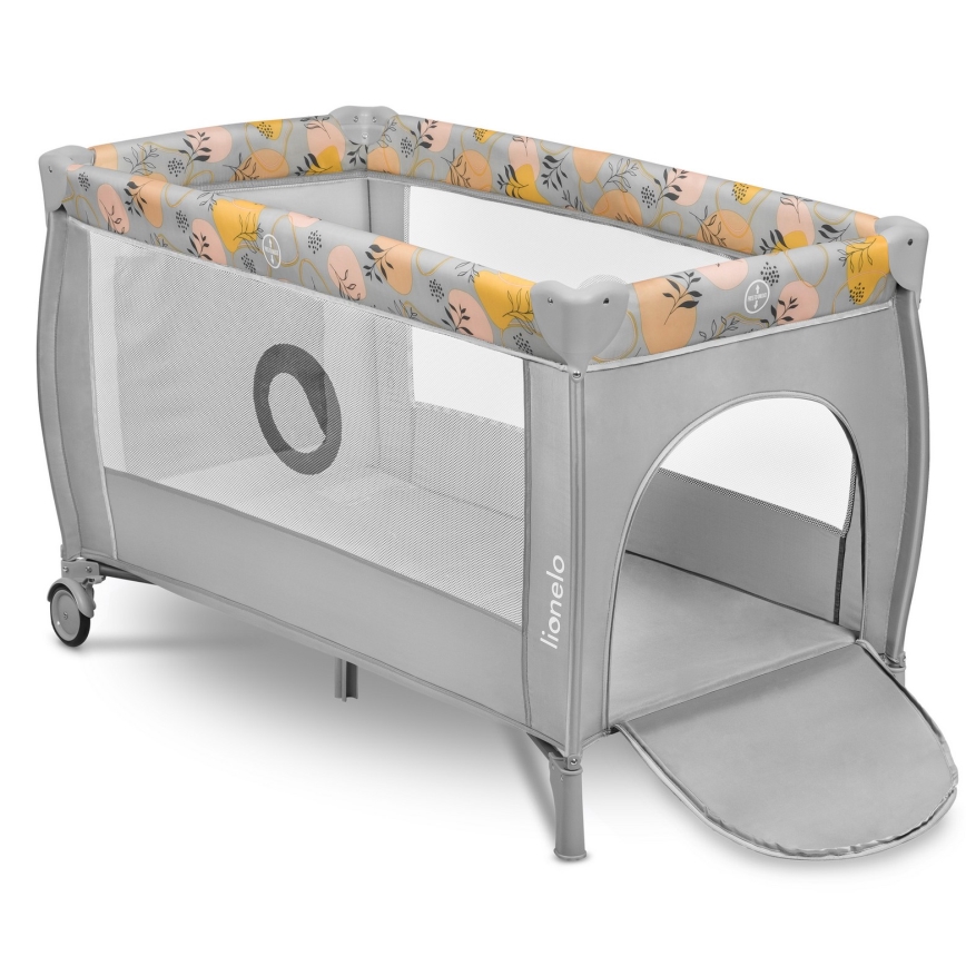 Lionelo - STEFI PLUS Travel Cot Pink/Yellow