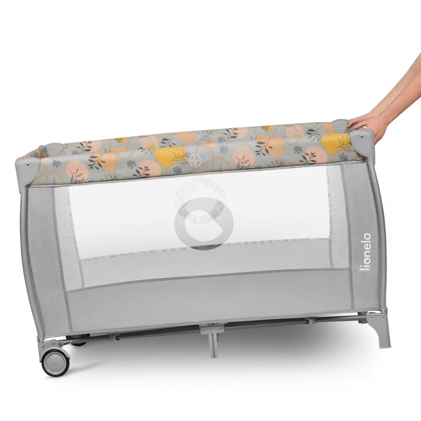 Lionelo - STEFI PLUS Travel Cot Pink/Yellow