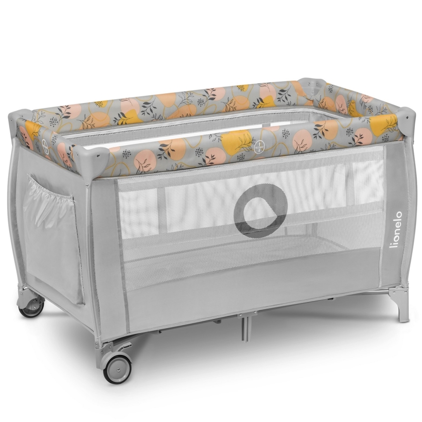 Lionelo - STEFI PLUS Travel Cot Pink/Yellow