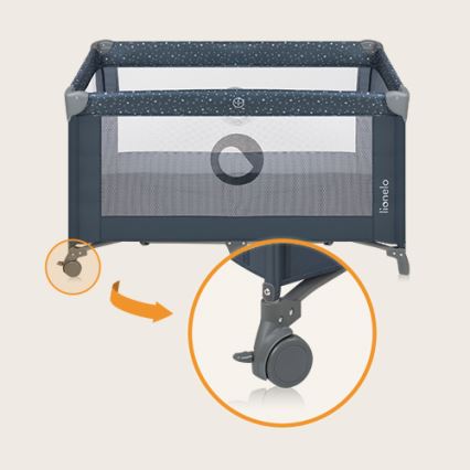 Lionelo - STEFI Travel Cot Blue Grey