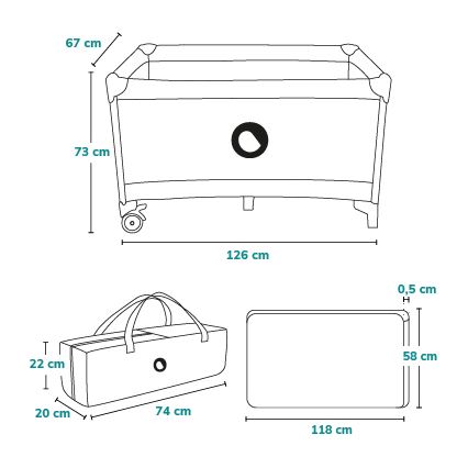 Lionelo - STEFI Travel Cot Blue Grey