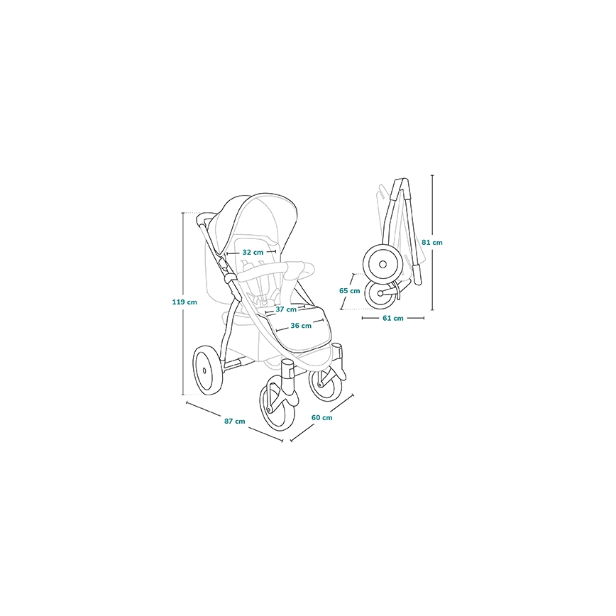 Lionelo - Stroller ANNET TOUR grey