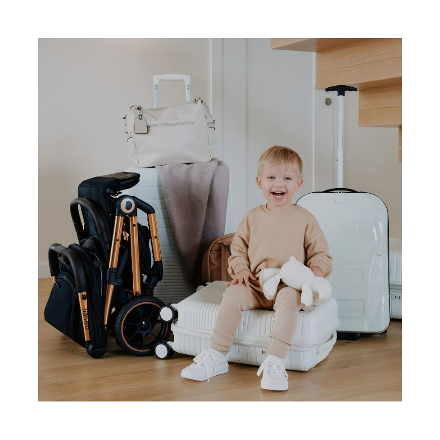 Lionelo - Stroller CLOE black/blue/gold