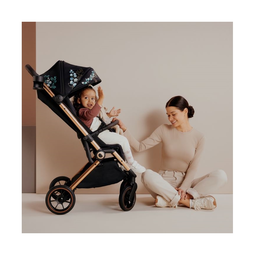 Lionelo - Stroller CLOE black/blue/gold