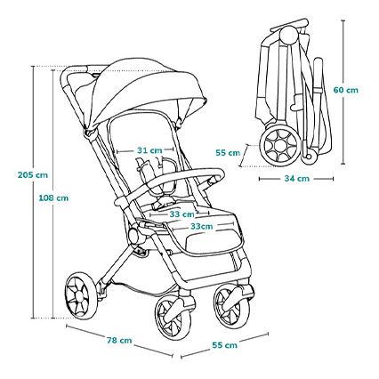 Lionelo - Stroller CLOE black/gold