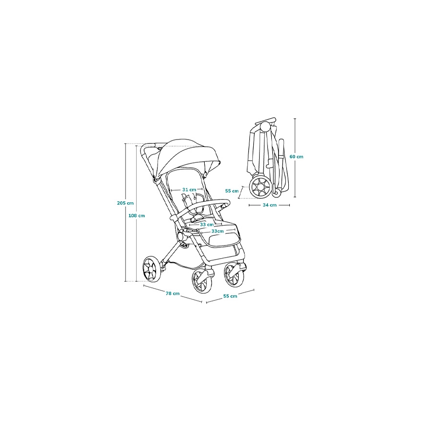 Lionelo - Stroller CLOE black/gold