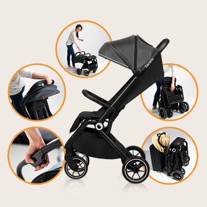 Lionelo - Stroller CLOE black/grey