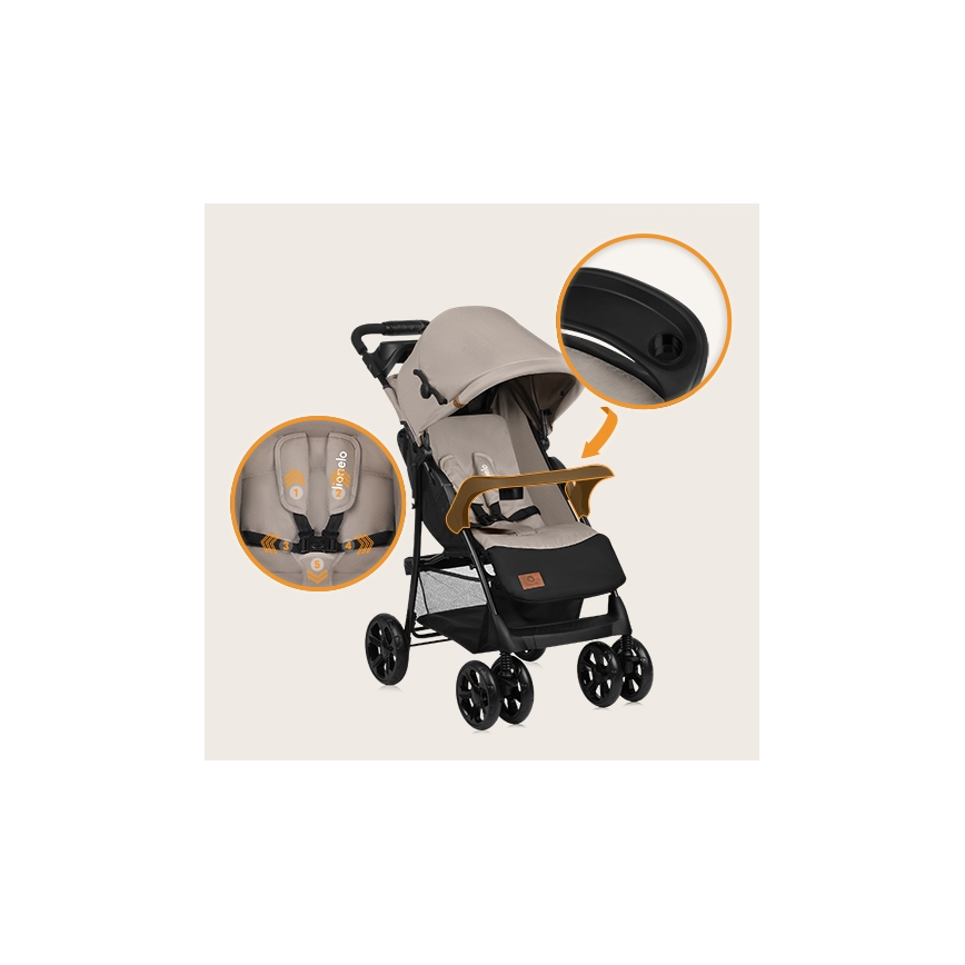 Lionelo - Stroller EMMA PLUS beige/black