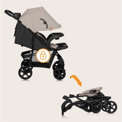 Lionelo - Stroller EMMA PLUS beige/black
