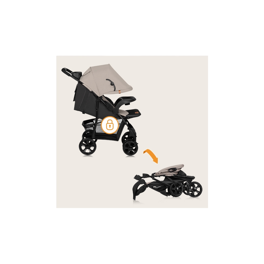 Lionelo - Stroller EMMA PLUS beige/black