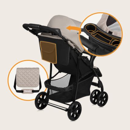 Lionelo - Stroller EMMA PLUS beige/black