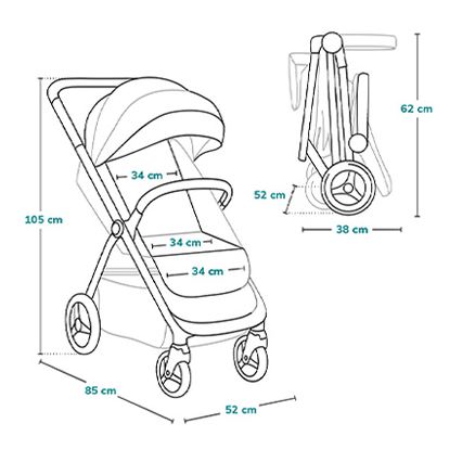 Lionelo - Stroller INGRID green/black