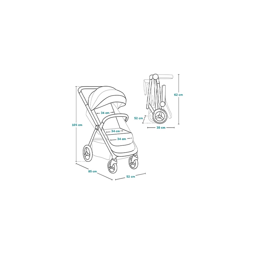 Lionelo - Stroller INGRID green/black