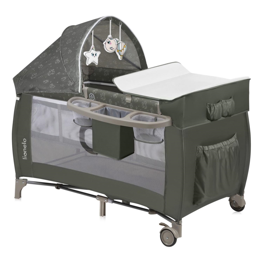 Lionelo - SVEN PLUS Travel Cot Beige Olive