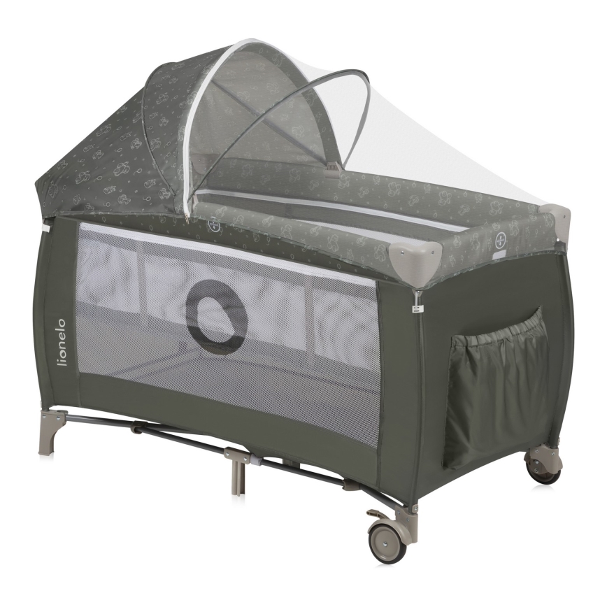 Lionelo - SVEN PLUS Travel Cot Beige Olive