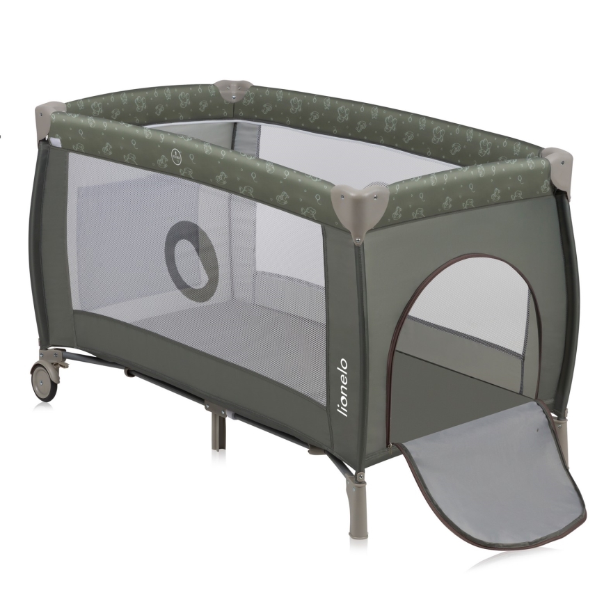 Lionelo - SVEN PLUS Travel Cot Beige Olive