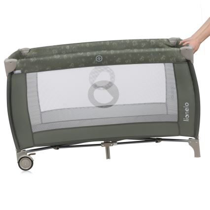 Lionelo - SVEN PLUS Travel Cot Beige Olive
