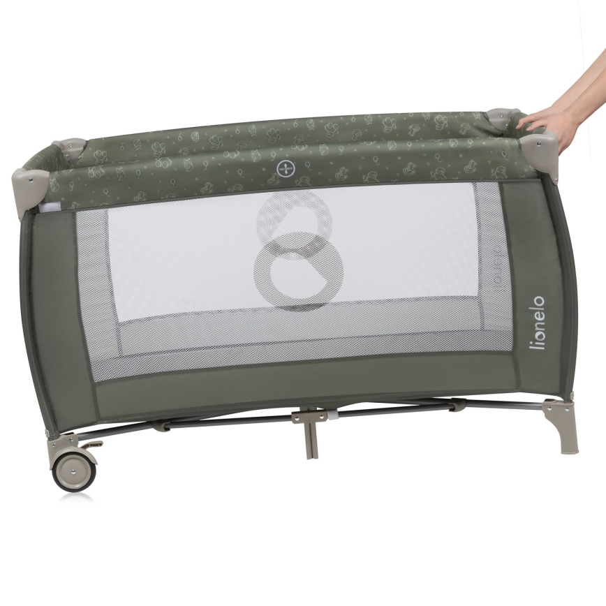 Lionelo - SVEN PLUS Travel Cot Beige Olive