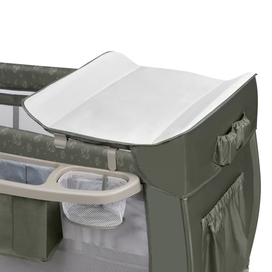 Lionelo - SVEN PLUS Travel Cot Beige Olive