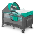 Lionelo - SVEN PLUS Travel Cot Grey/Turquoise