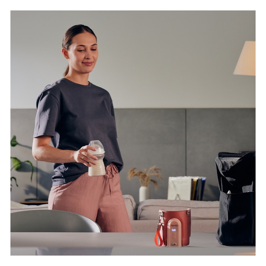 Lionelo - THERMUP GO EVO Rechargeable Bottle Warmer 18W/5V, Pink