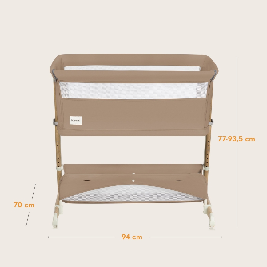 Lionelo - THOMI PLUS 5-in-1 Baby Crib Beige Carmel
