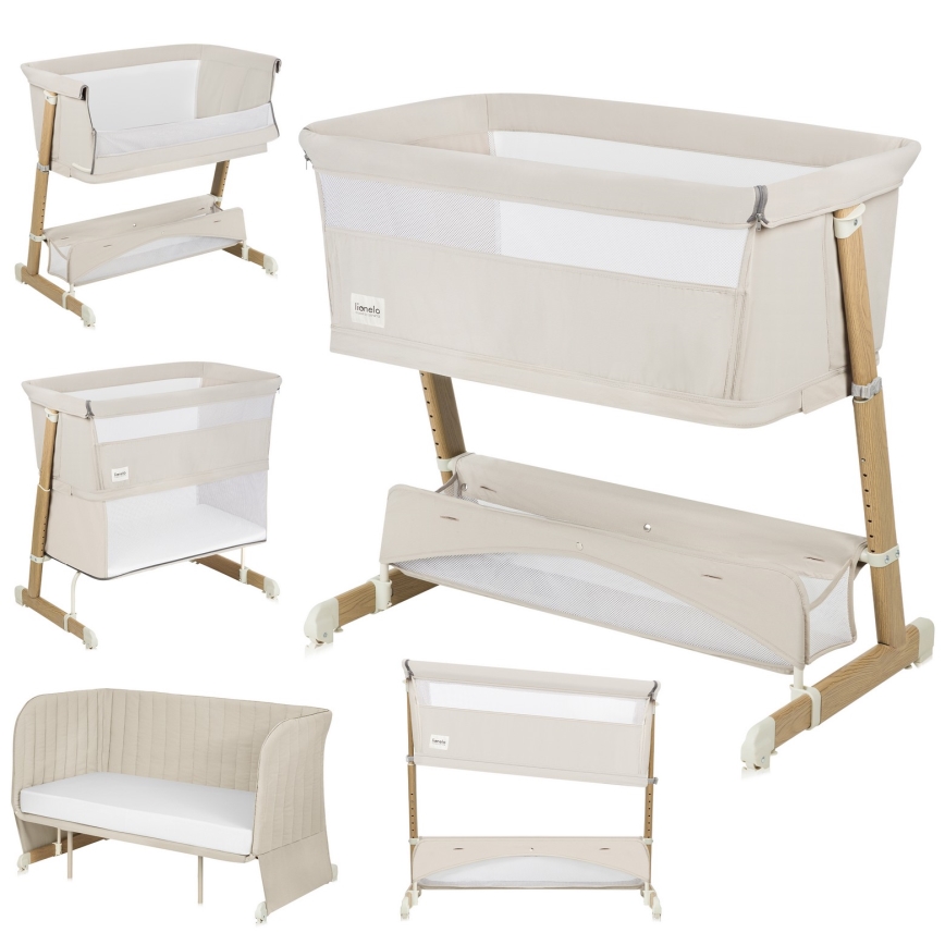 Lionelo - THOMI PLUS 5-in-1 Baby Crib Beige Sand