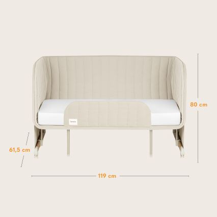 Lionelo - THOMI PLUS 5-in-1 Baby Crib Beige Sand
