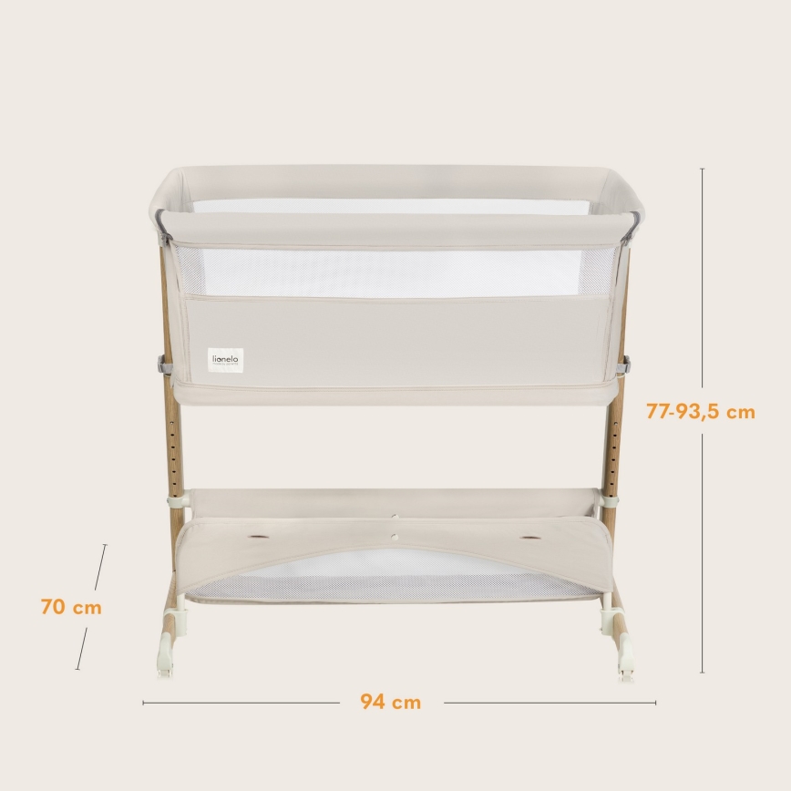Lionelo - THOMI PLUS 5-in-1 Baby Crib Beige Sand