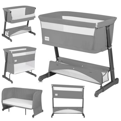 Lionelo - THOMI PLUS 5-in-1 Baby Crib Grey Concrete