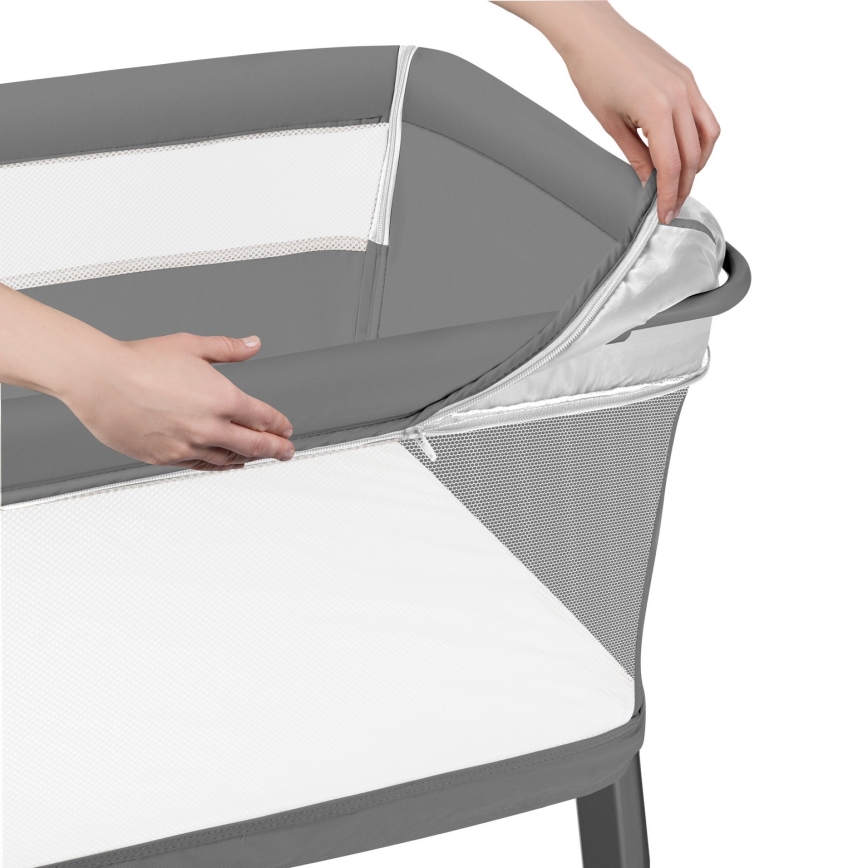 Lionelo - THOMI PLUS 5-in-1 Baby Crib Grey Concrete